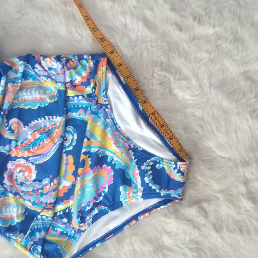 J McLAUGHLIN Blue Watercolor Paisley Koa One-Piece - NWT - Picture 8 of 8